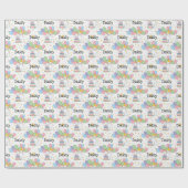 Witte Aussiedoodle Hond Verjaardagsfeestje Cadeaupapier (Vlak)