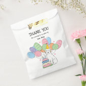 Witte Aussiedoodle Hond Verjaardagsfeestje Dank u Bedankzakje (Gezegeld)