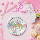 Witte Aussiedoodle Verjaardagsfeestje Papier Borde Papieren Bordje (Feest)