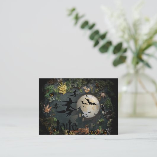 Witte avond notitiekaartje (Staand voorkant)