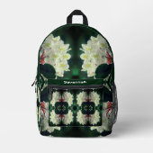Witte Azalea bloem Abstract gepersonaliseerd Bedrukte Rugzak (Voorkant)