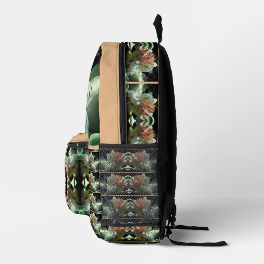 Witte azalea bloem en knop gepersonaliseerd bedrukte rugzak (Rechts)