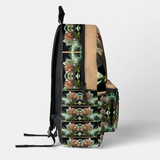 Witte azalea bloem en knop gepersonaliseerd bedrukte rugzak (Links)