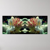 Witte azalea bloem en topspiegel Abstract Poster (Voorkant)