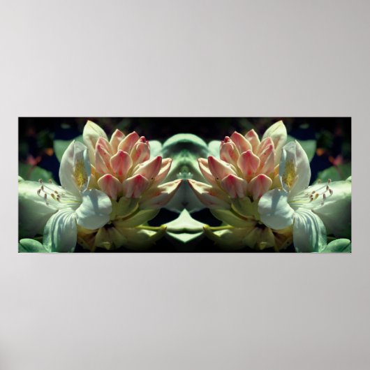 Witte azalea bloem en topspiegel Abstract Poster (Voorkant)
