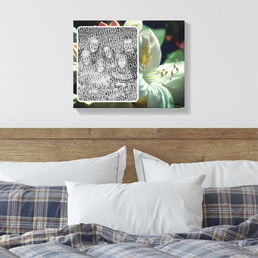 Witte Azalea Bloem Maak Je Eigen Foto Canvas Afdruk (Insitu (Slaapkamer))