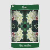 Witte Azalea bloem regendruppels gepersonaliseerd Golfhanddoek (Voorkant)