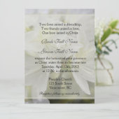 witte azalea bloemen Christelijke bruiloft Kaart (Staand voorkant)