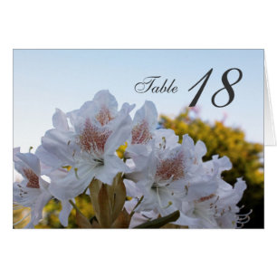 witte azalea bloemen diner tafel nummerkaart