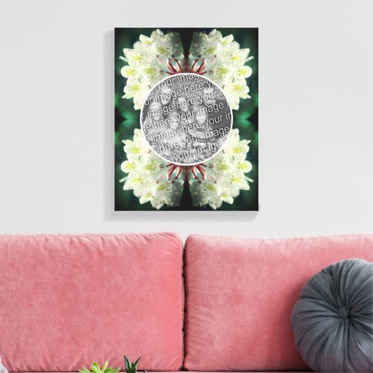 Witte Azalea Bloemen Frame Maak Je Eigen Foto Canvas Afdruk (Insitu (Woonkamer))
