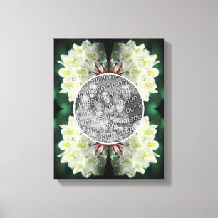 Witte Azalea Bloemen Frame Maak Je Eigen Foto Canvas Afdruk