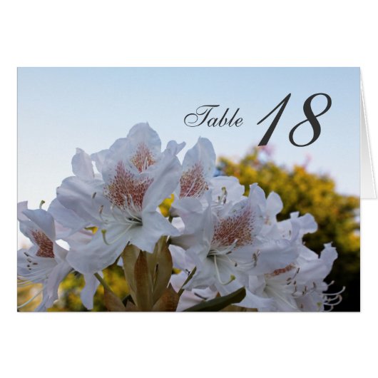 witte azalea bloemen tafelkaartje (Voorkant Horizontaal)