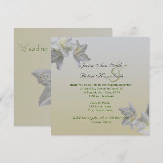 Witte azalea bloemen trouwreceptie uitnodigingen (Voorkant / Achterkant)