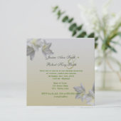 Witte azalea bloemen trouwreceptie uitnodigingen (Staand voorkant)