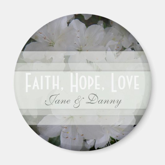 Witte Azalea Geloof, hoop, liefde magneet (Voorkant)