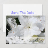 Witte Azalea Huwelijk Save the Date Personaliseer Kaart (Voorkant / Achterkant)