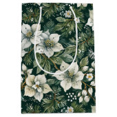 Witte Azalea's en Evergreens Vakantie Medium Cadeauzakje (Voorkant)