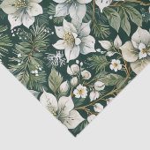 Witte Azalea's en Evergreens Vakantie Tissuepapier (Detail)