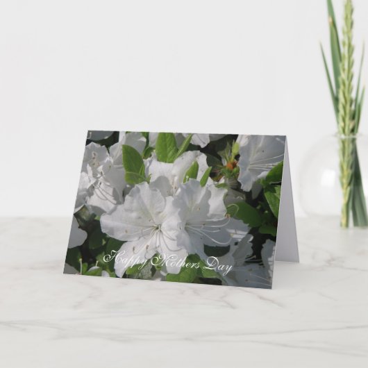 Witte Azaleas Moederdag Kaart (Voorkant)