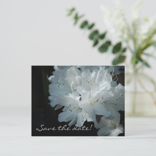 Witte Azalea's Save the Date Briefkaart (Staand voorkant)