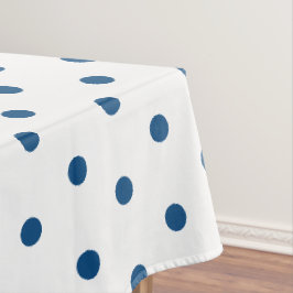 Witte Azure Blauwe Stippen Tafelkleed