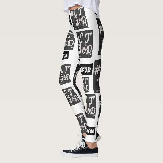 Witte B&W #CTFOD krantenspraypaint Leggings (Links)