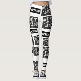 Witte B&W #CTFOD krantenspraypaint Leggings