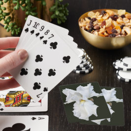 Witte Baardiris op Zwarte Achtergrond Pokerkaarten