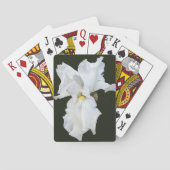 Witte Baardiris op Zwarte Achtergrond Pokerkaarten (Achterkant)