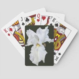 Witte Baardiris op Zwarte Achtergrond Pokerkaarten