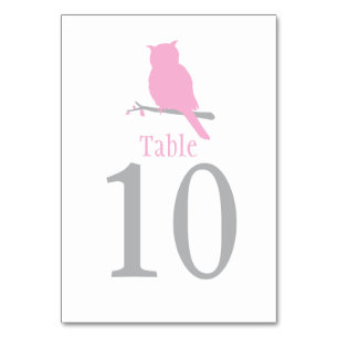 Witte baardvogel trouwroze evenemententabelnummers kaart