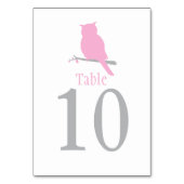 Witte baardvogel trouwroze evenemententabelnummers kaart (Voorkant)