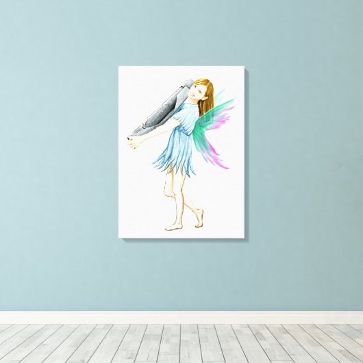 Witte baarmoedervlek, drager van Bark Canvas Afdruk (Insitu (Houten vloer))