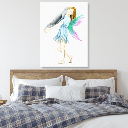 Witte baarmoedervlek, drager van Bark Canvas Afdruk (Insitu (Slaapkamer))