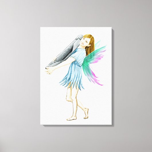 Witte baarmoedervlek, drager van Bark Canvas Afdruk (Voorkant)