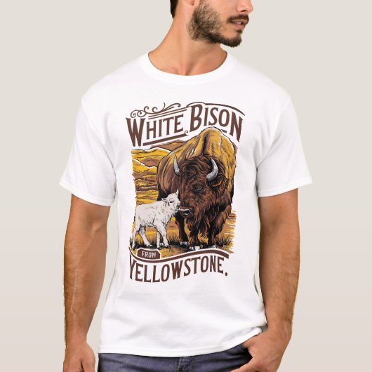 WITTE BABY BISON PROFETIE KALF UIT YELLOWSTONE T-SHIRT (Voorkant)