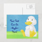 Witte Baby Duckling Briefkaart (Voorkant / Achterkant)
