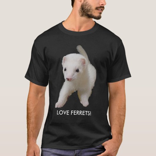 Witte Baby Ferret Unisex T-shirt (Voorkant)