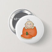 Witte Baby in Pumpkin Ronde Button 5,7 Cm (Voorkant /achterkant)