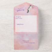 Witte Baby Meisje op de Weg Ooievaar Zonsondergang All In One Uitnodiging (Buitenkant)