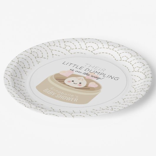 Witte Baby shower met weinig duimsteekwonden Papieren Bordje (Gekanteld)