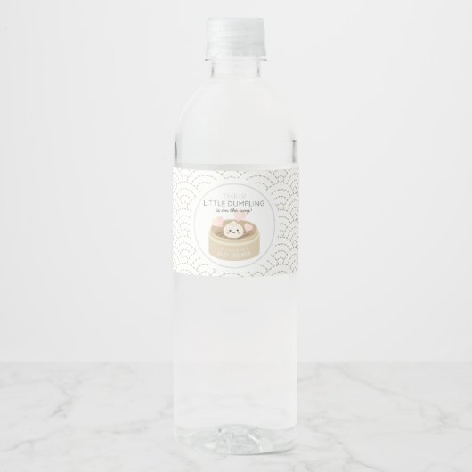 Witte Baby shower met weinig duimsteekwonden Waterfles Etiket (Voorkant)