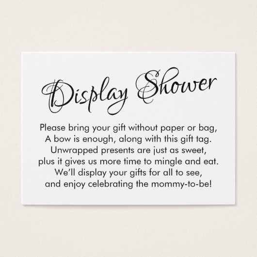 , witte Baby shower zonder omloop Kaart cadeau (Voorkant)