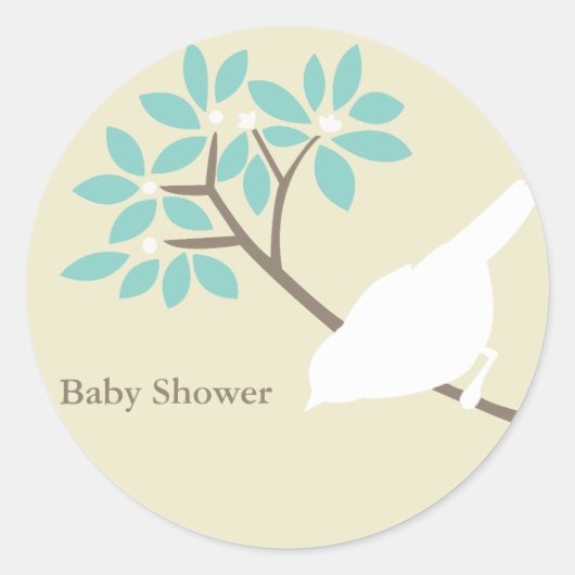 Witte Baby showers Stickers (Voorkant)