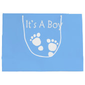 Witte baby voet - Het is een baby-douchetas. Large Cadeautasje (Achterkant)