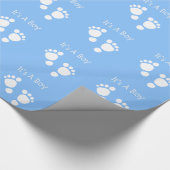 Witte baby voet - Het is een baby van een jongen Cadeaupapier (Hoek)