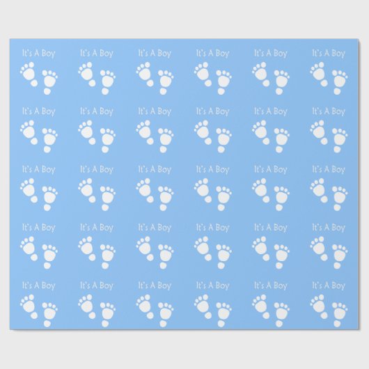 Witte baby voet - Het is een baby van een jongen Cadeaupapier (Vlak)