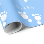 Witte baby voet - Het is een baby van een jongen Cadeaupapier (Rol Hoek)