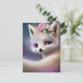 Witte Baby Vos Briefkaart (Staand voorkant)