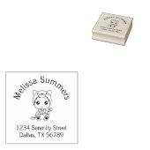 Witte babykat pakket zending adres rubberstempel (Gestempeld)